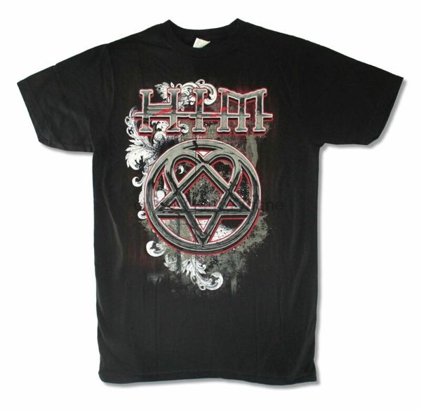 

him h.i.m filigree logo heartagram mens black t shirt ville valo mikko lindstrom