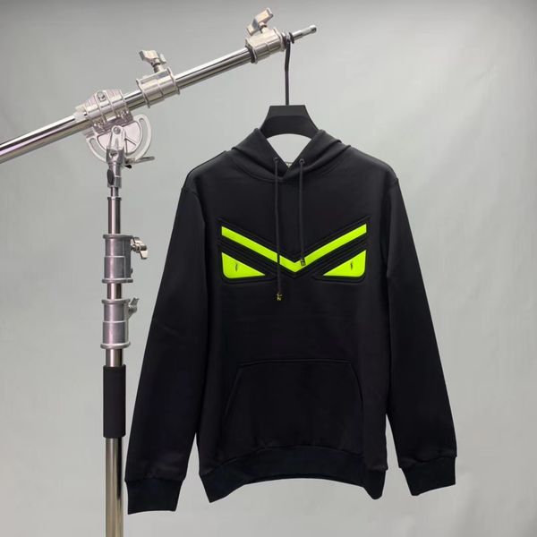 

2020 fall and winter new fashion mens eyes decoration hoodies ~ chinese size hoodie ~ new fashion mens designer hoodies, Black