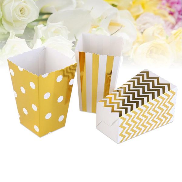 

gift wrap 36pcs popcorn boxes container birthday baby showers wedding party favors supplies decoration (gold)