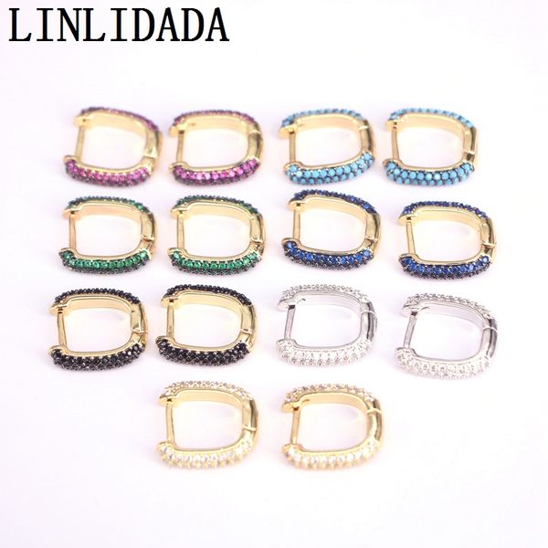 

hoop & huggie 5pairs fashion cz hoops, cubic zirconia earrings, gold silver color hoops simple jewelry earrings, Golden;silver