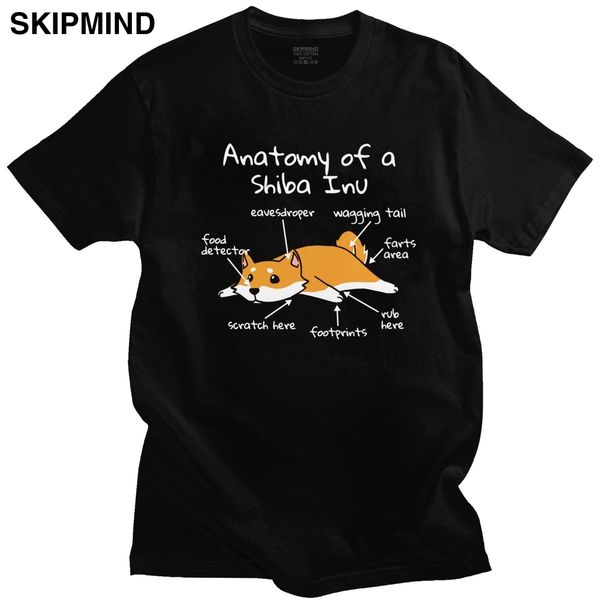 

funny anatomy of a shiba inu t shirt men soft cotton humor t-shirt o-neck short sleeve japanese pet dog lover tee clothing gift