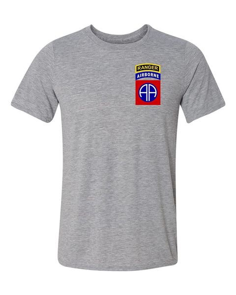 

2019 fashion summer style 82nd airborne ranger army paratrooper performance moisture wicking grey shirt usa tee shirt