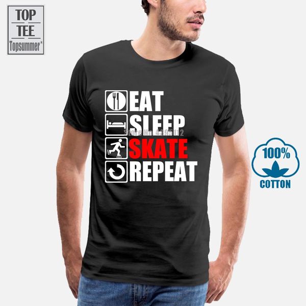 

2017 men's popular eat sleep skate 3d print men's 100% cotton tee summer popular short sleeve tee