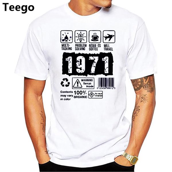 

1971 возраст vintage печать футболки мужчин