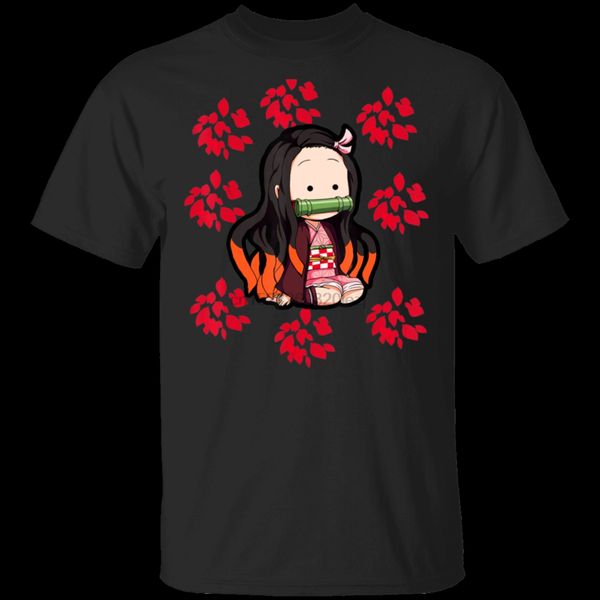 

slayer demon anime tshirt kawaii cute nezuko kanjiro black t shirt m xxxl