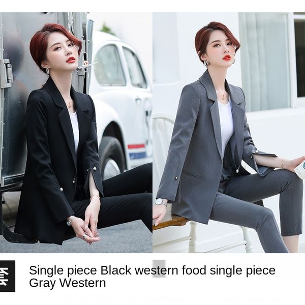 

high-end suit female superior suit temperament professional goddess fan fashion slim british style professional dress temperament tpcrq tpcr, Gray