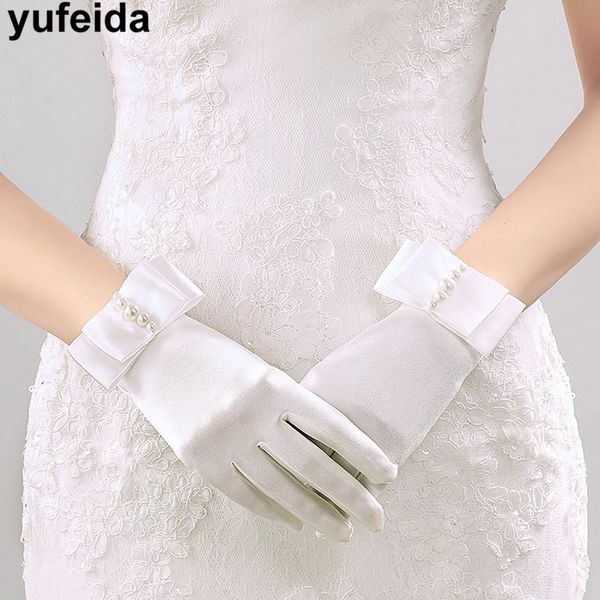 

five fingers gloves accessories womens wrist length with pearls for party dress finger beach countryside elegant mittens, Blue;gray