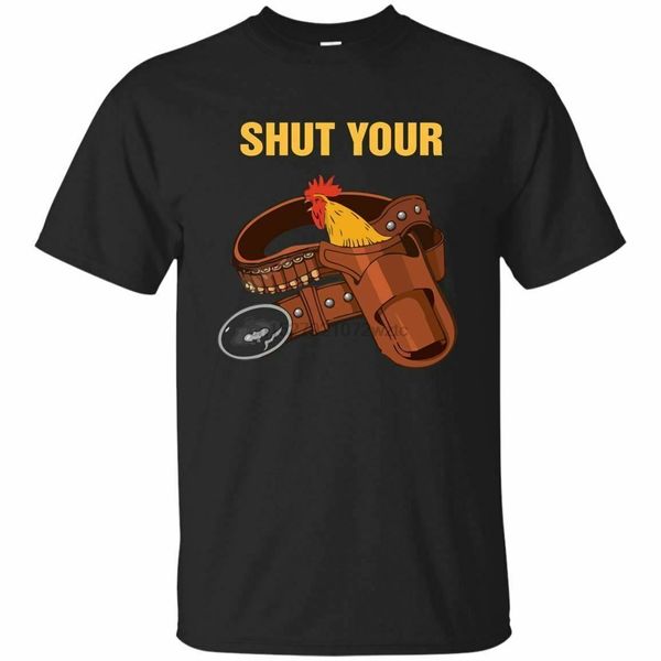 

shut your cock holster gun cowboy funny graphic t shirt men's short sleeve