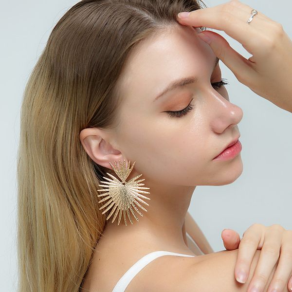 

dangle & chandelier fashion gold exaggerated metal earrings stylish creative for women, Silver