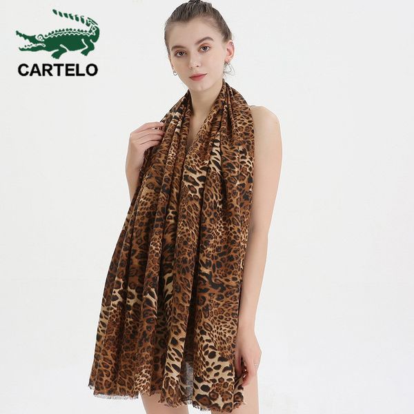 

cartelo new scarf autumn and winter new ladies scarf satin leopard print shawl cotton warm shawl women, Blue;gray