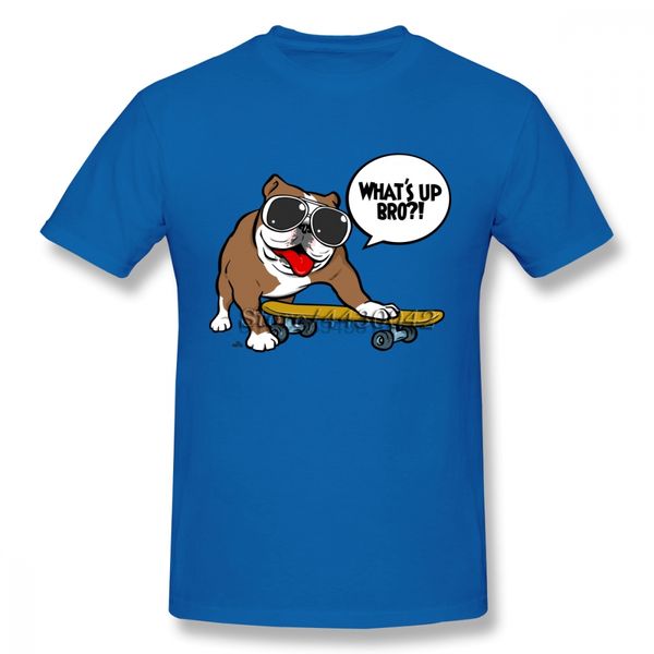 

bulldog on board cartoon t-shirt for men short sleeve cotton plus size custom tee