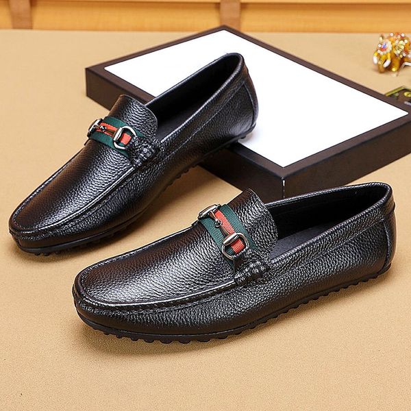 

designer men's shoes 2020 luxury atmosphere style men's pea driving shoes men's fashion casual shoes with original box, Black