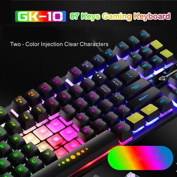 

механическая игровая клавиатура led подсветка 87 клавиша синего переключатель rgb подсветка игровых клавиатуры для планшетного desktop