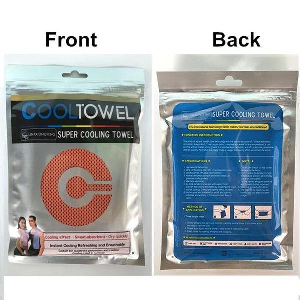 

new 90*30cm sports ice towel utility enduring instant cooling towel heat relief reusable chill cool cold towel with retail package