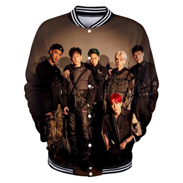 

Kpop EXO Good Quality 3D Fashion Baseball Jackets Women/Men Fashion Long Sleeve Jacket Casual Hip Hop Style Streetwear Clothes