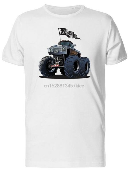 

pirate flag black monster truck mens tee -image by digital printed tee shirt