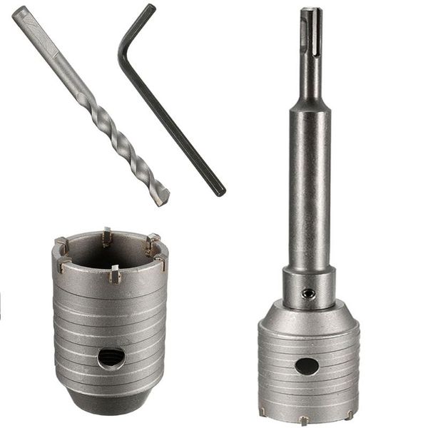

50mm+200mm hole saw kit sds plus shank concrete cement stone 50mm wall hole saw drill bit 200mm rod new wall opener set