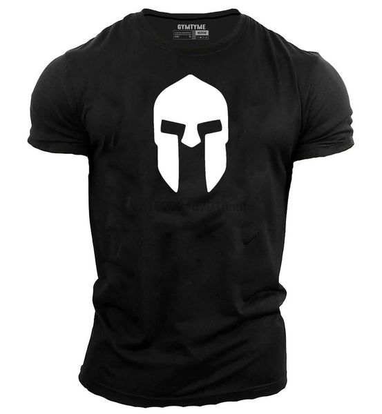 

mens bodybuilding t shirt gym training motivation - spartan helmet t-shirt