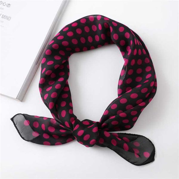 

scarves 2021 chiffon square scarf lady hair foulard female silk bag fashion shawl and wraps summer designer dot neckerchief, Blue;gray