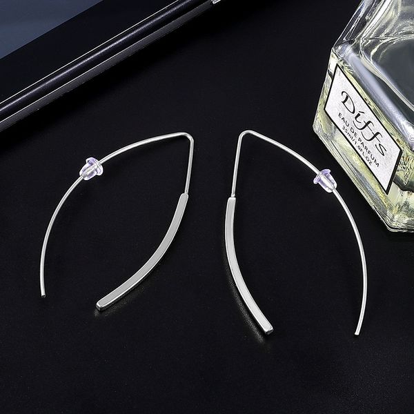 

dangle & chandelier msx punk long branch hoop earrings for fashion bohemian simple women v shape summer party accessories jewelry gifts, Silver