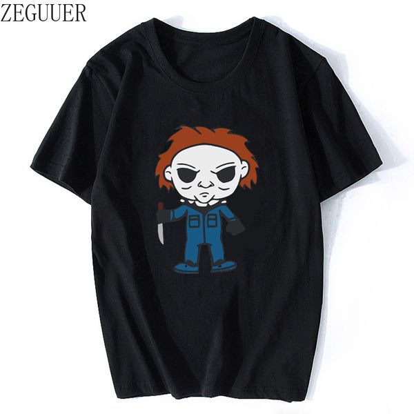 

2020 summer print men's t-shirts halloween tshirt men clothes michael myers casual graphic print harajuku fashion tee