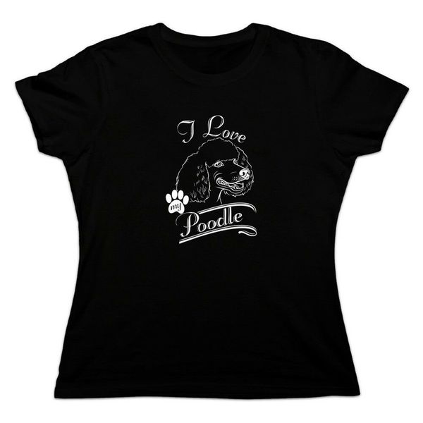 

i love my пудель женщин новизна футболка harajuku смешной tee shirt