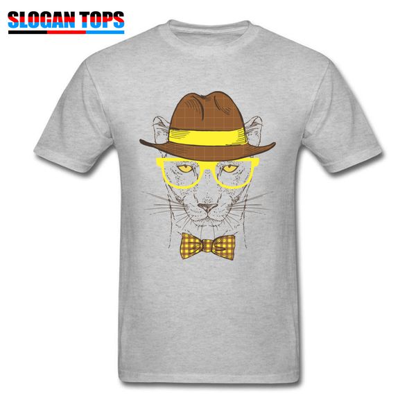 

england style t-shirt leopard print men t shirt gentleman panther tees personalized clothes cotton grey cool tshirt