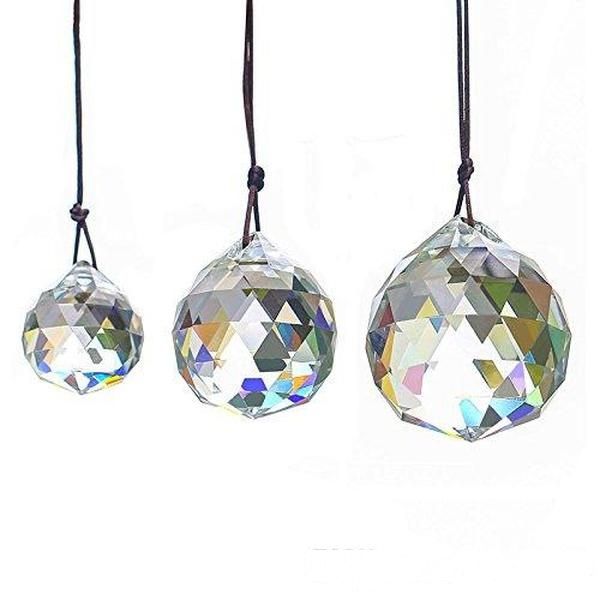 

faceted crystal ball chandelier prisms ceiling lamp lighting hanging drop pendants wedding party home decoration 30mm