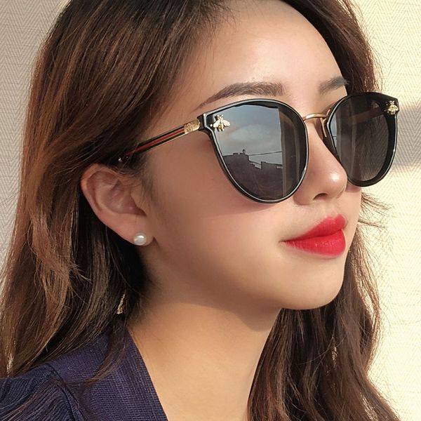 

sunglasses 2021 bee red green fashion uv vintage glasses retro round, White;black