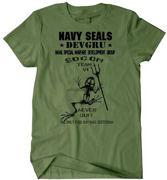 

us navy seal socom devgru never quit military combat tee mens punk t-shirt