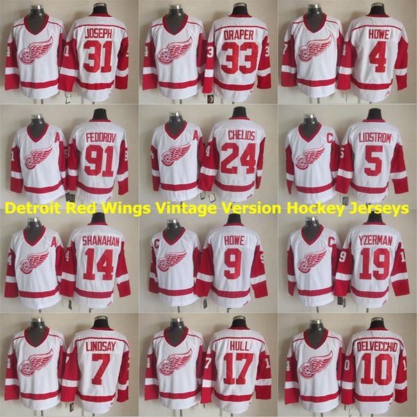 

detroit red wings vintage version hockey jerseys 4 mark howe 5 nicklas lidstrom 7 ted lindsay 9 gordie howe 10 alex delvecchio stitched, Black;red