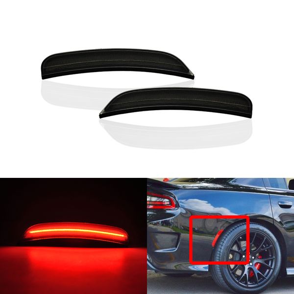 

2pcs canbus smoked fender rear red led side marker lights lamp for dodge charger 2020 2020