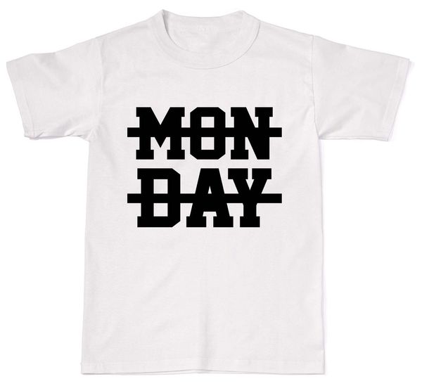 

2019 summer fashion men t shirt mon day monday no lazy hate line weekend mondays mens womens cotton t-shirt t sh