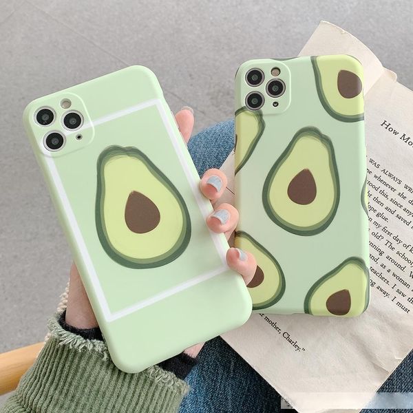 

avocado camera protection phone case for iphone 11 pro max xr xs max 7 8 plus x soft imd cute fruit back cover case gift