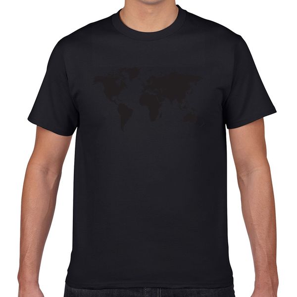 

топы тенниска men карта мира смешные harajuku geek хлопок мужчины tshirt xxxl