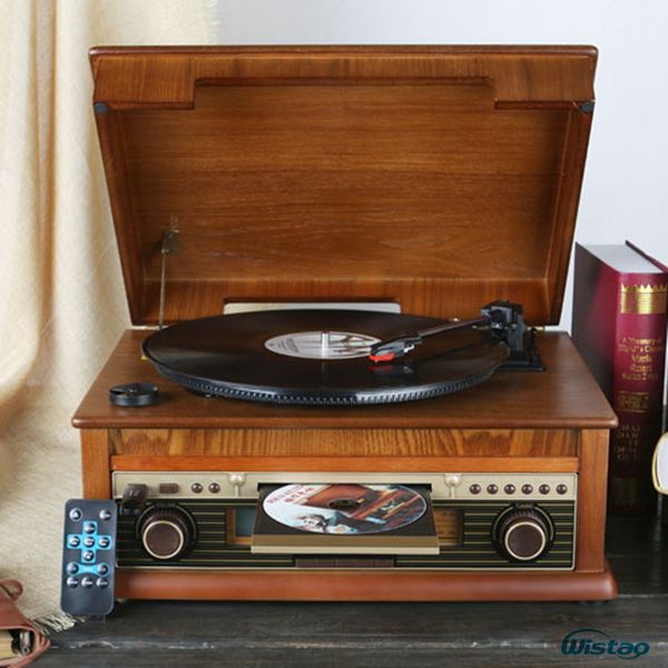 

classic vintage gramophone vinyl record vintage cd player retro fm radio bluetooth speaker 7 to 1 function 220v