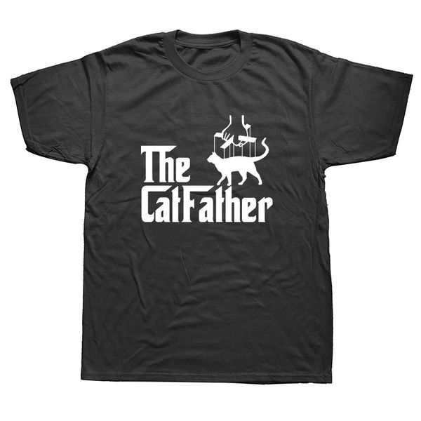 

the catfather t-shirt cat dad pet lover birthday gift ideas father's day present for men daddy o neck cotton joke t shirt