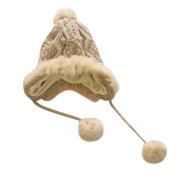 

fur double layer women ear caps autumn and winter couples sisters gifts skullies beanie hat warm and comfortable casual wild, Blue;gray