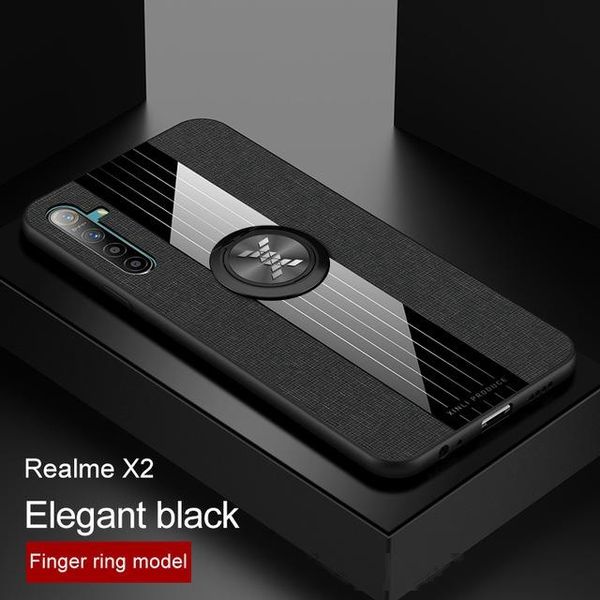 

fitted cases for realme x2 pro case fabric cloth finger ring holder soft silicone back cover for oppo realme x2 xt