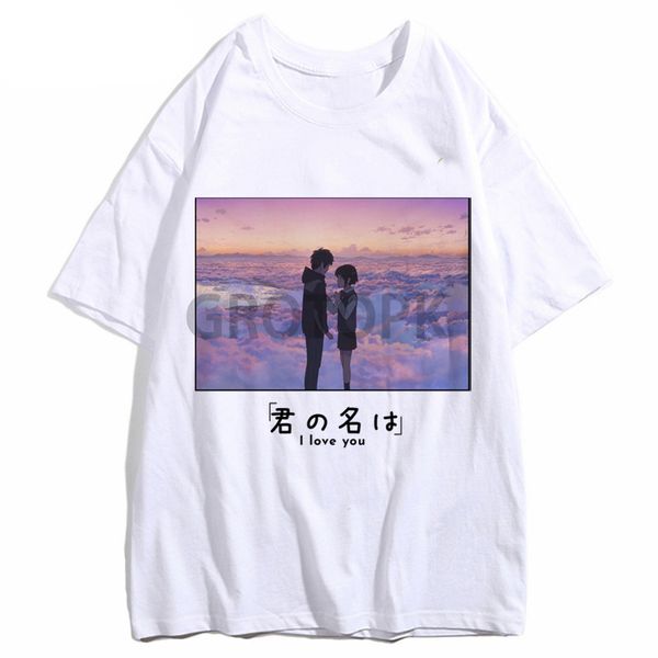 

японская любовь футболка ваше имя tshirt аниме манга mitsua таки токио синкай черный высокое качество печати casual tee shirt