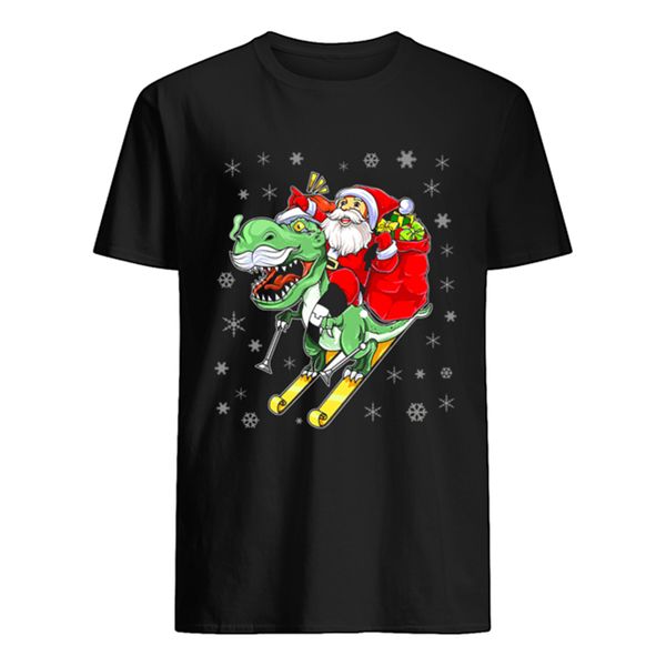 

t-rex santa ride funny ugly christmas men s-3xl cotton made in us fashion large big size tee shirt