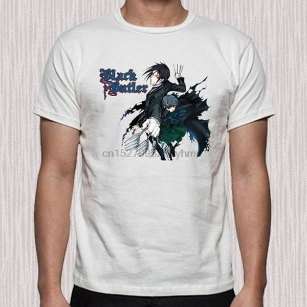 

черный бутлер kuroshitsuji мультфильм аниме мужчины white t-shirt размер s до 3xl
