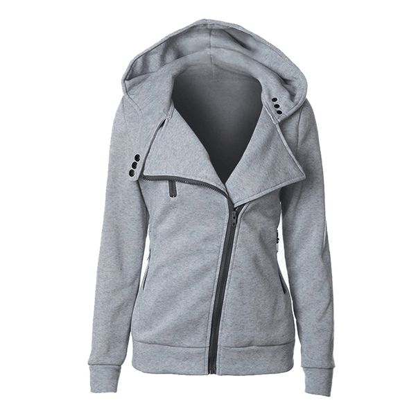 

monerffi autumn zipper warm fashion hoodies women long sleeve hoodie jackets hoody jumper overcoat outwear female sweatshirts, Black