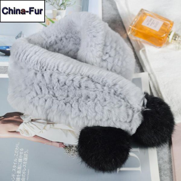 

scarves 2021 fashion children real rex fur scarf short style knitted neckerchief child ring, Blue;gray