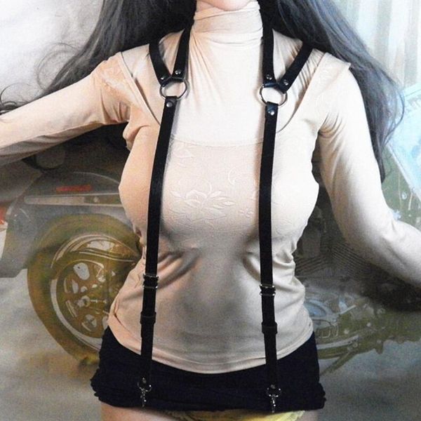 

men's pu leather chest body harness strap gothic belt gay clubwear costumes, Black