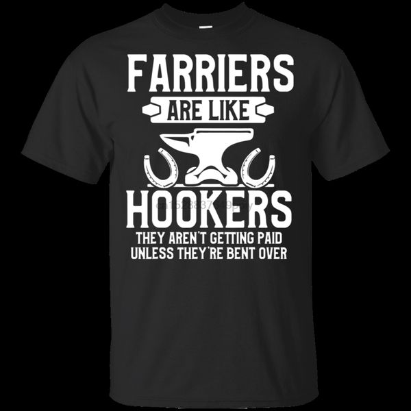

mens farrier bent horseshoe hoof trimming equine shoeing t shirt size m 3xl