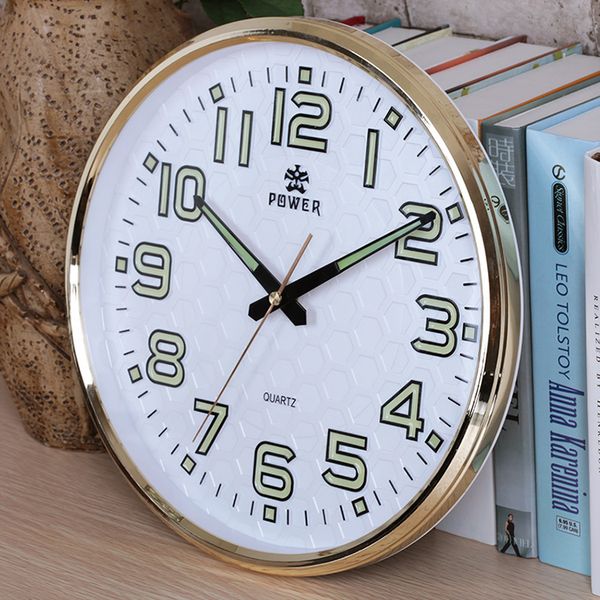 

light night large wall clock modern design silent vintage home decor wall watches horloge murale reloj de pared klok gold silver