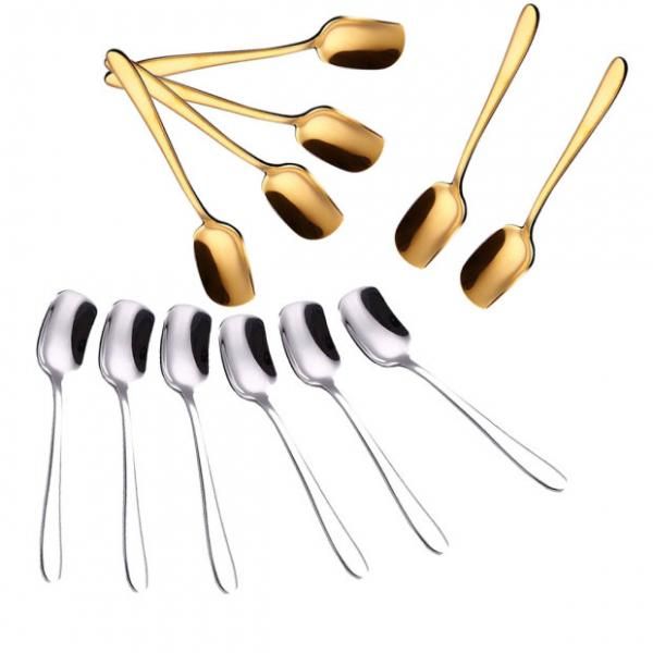 

1dozen ice cream spoon coffee spoon stainless steel mixing scoop gold silver