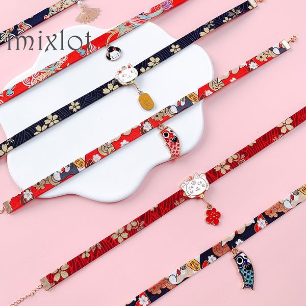 

классическая стиль harajuku лента rope куклы choker симпатичные романтические женщины птица c карп подвеска короткие ожерелья, Golden;silver