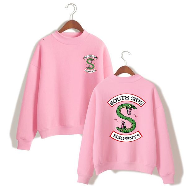 

riverdale season sweatshirt high-neck streetwear south side serpents crewneck sweatshirt hoodie harajuku sweatshirt sudadera drop shipping, Black